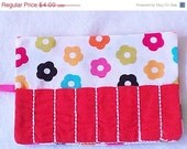 SALE Ready to Ship  Colorful bright flowers 8 count Crayon roll with Ribbon Closure Perfect birthday party favor