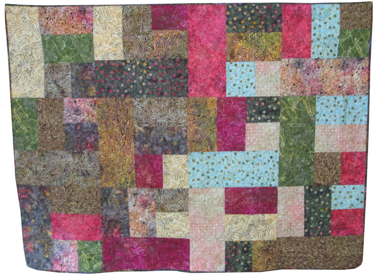 Throw Quilt in Colorful Batiks