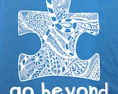 Go Beyond - Autism Awareness Screenprint Tee - onTheSpotStudio