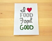 I Heart Food - 5x7 Print