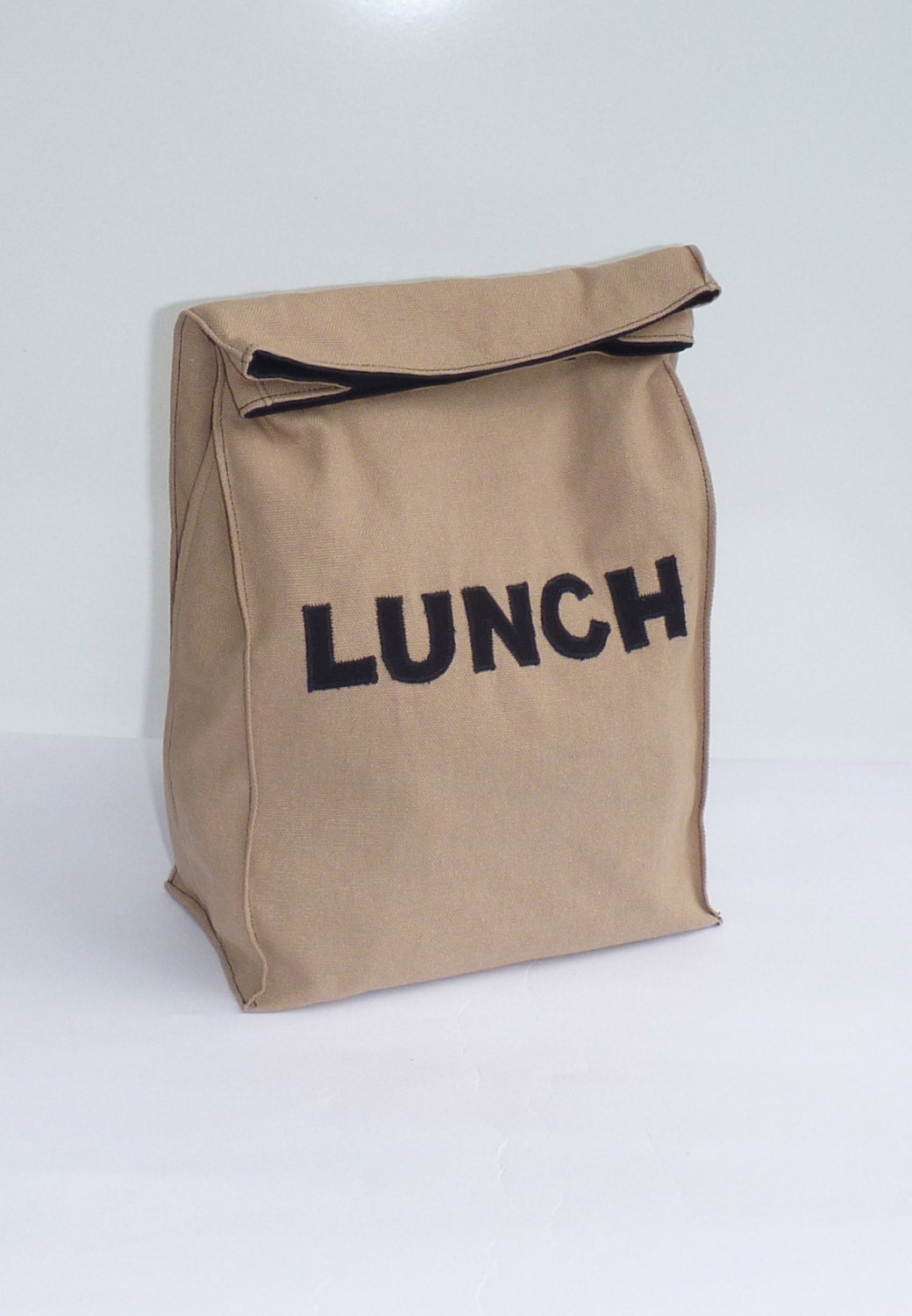Fabric Paper Bag Reusable Snack Sack LUNCH Brown Lunch Bag eco friendly by BonTons on Etsy