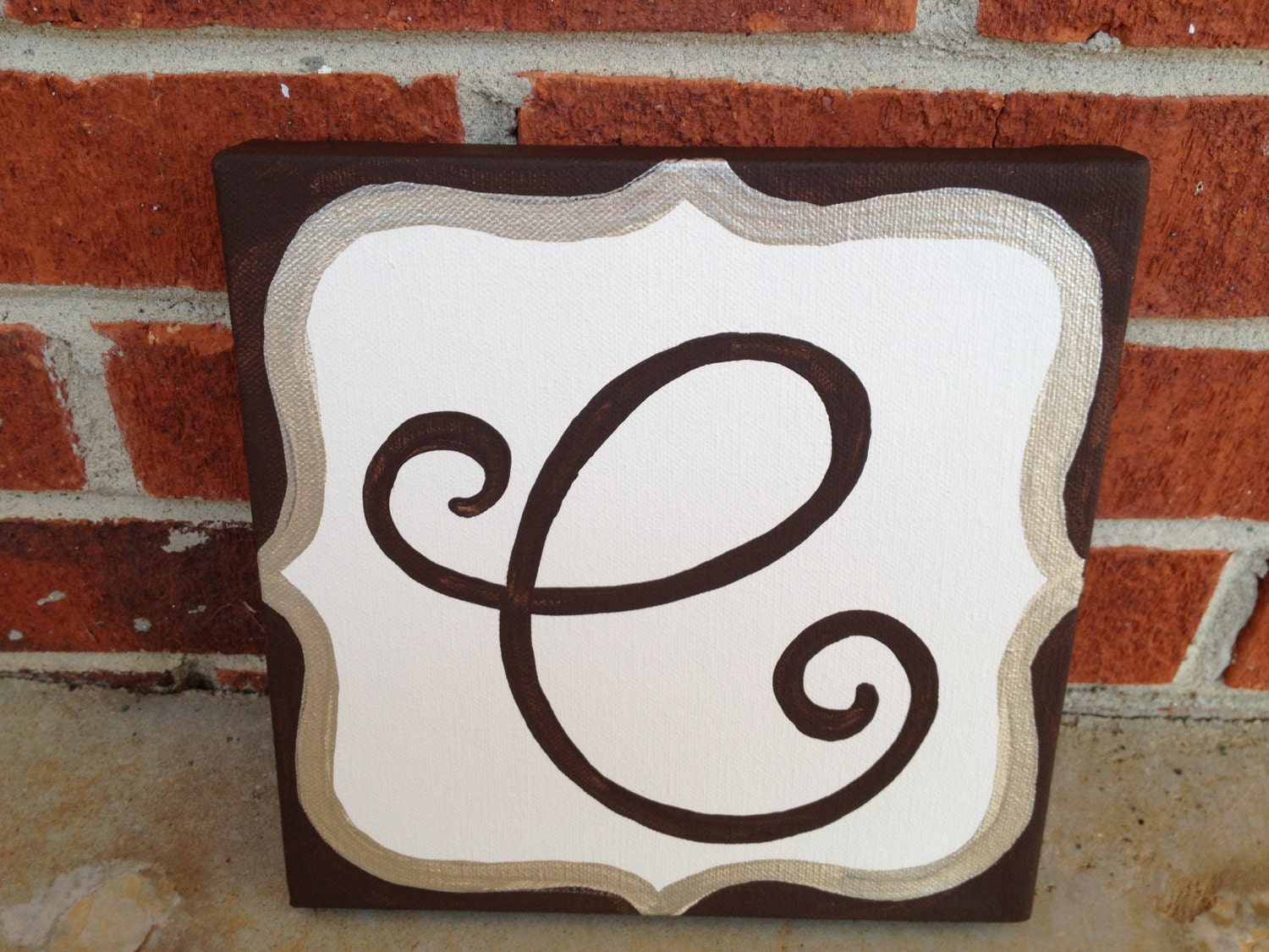 initial canvas art - quatrefoil