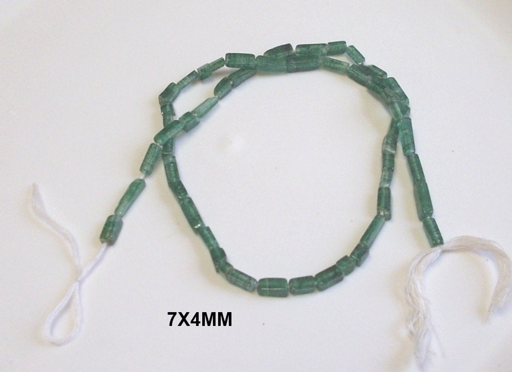 Green Aventurine Tube Beads (No. 2-16 ) Jewelry Supplies, craft supplies, DIY supplies