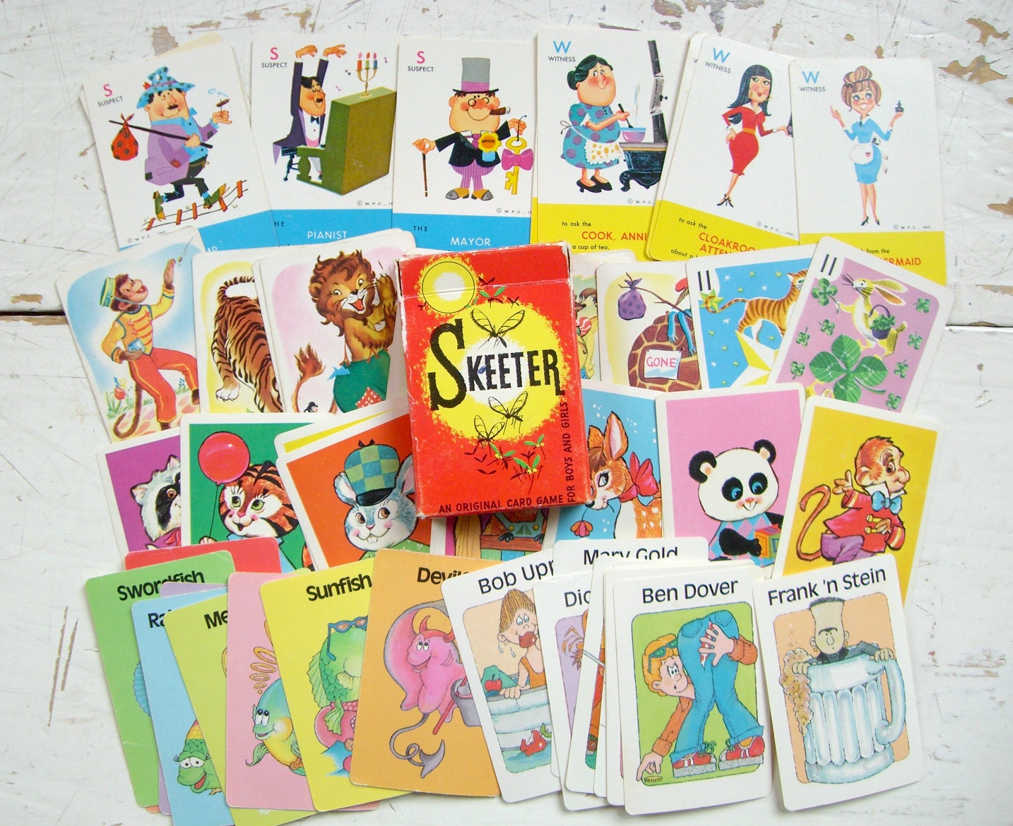 All Mixed Up, A Set of 52 Vintage Playing Cards, Sent in The Sweetest Box From The Game SKEETER