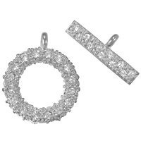 18mm pave crystal Toggle clasp, Silver with crystals (1)