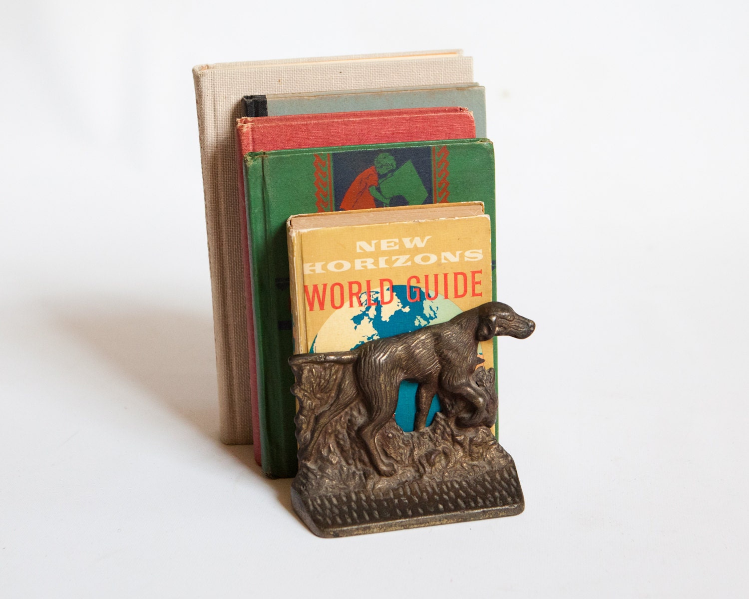 Vintage Solid Brass Detailed Hunting Dog Pointer Bookends