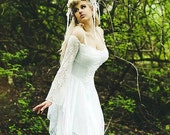 Fairy Medieval Fantasy Shorter Wedding Dress Jagged Skirt Custom