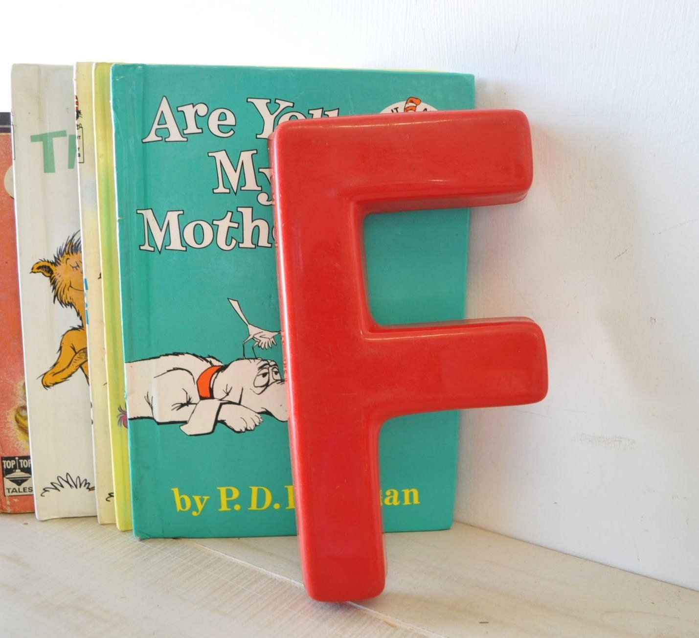 fabulous vintage RED marquee Movie Theatre letter --letter F