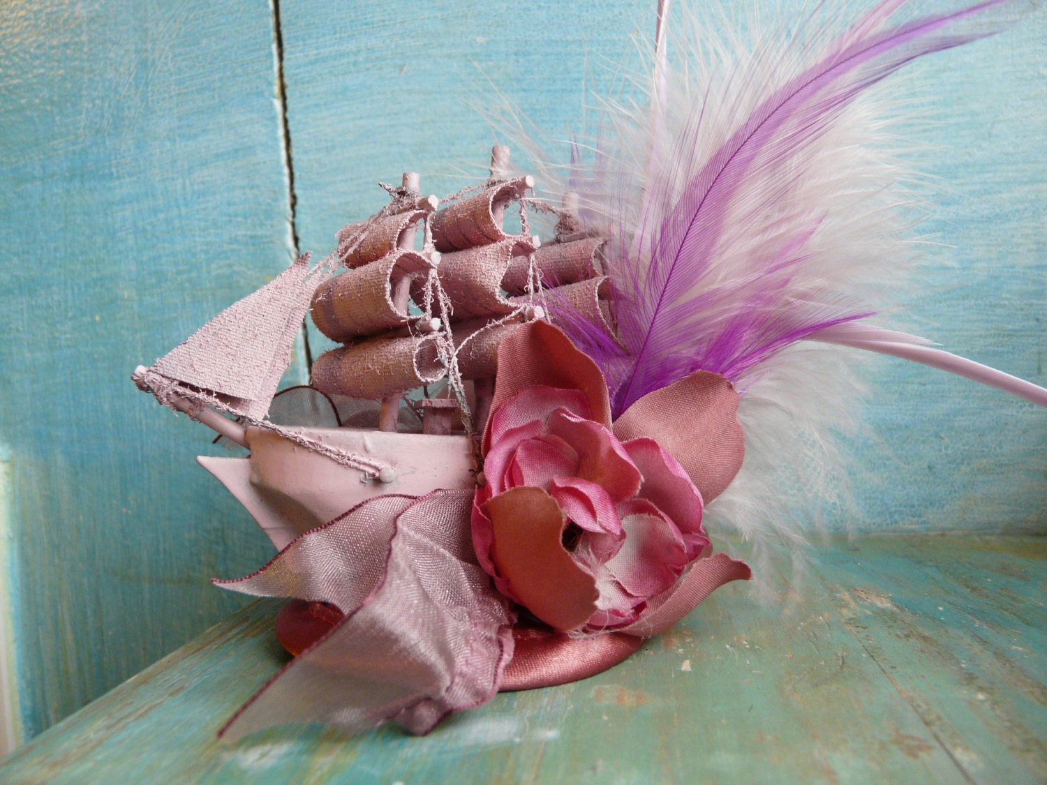Colourful Small Galleon Fascinator - Hairpiece -Hat -Headpiece