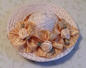 Hat, Brooch, Mixed Media Pin, Fiber Art Jewelry, Textile Accessory, Fashion, Women, OOAK