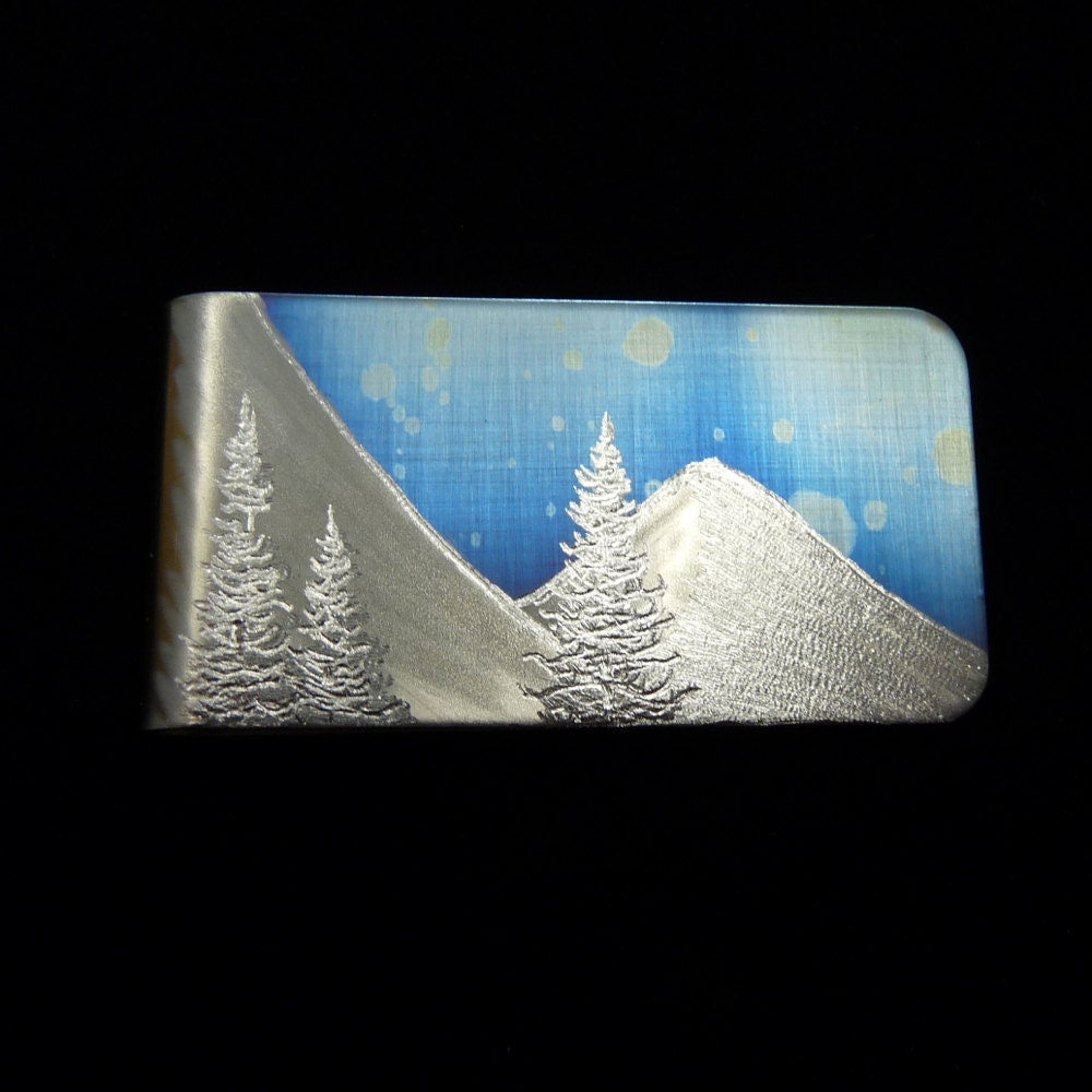 MONEY CLIP. Winter BLUE by The Rave N Iron