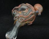 Glass Pipe Octopus Spoon Small fumed color changing Hand Blown Glass thick wall