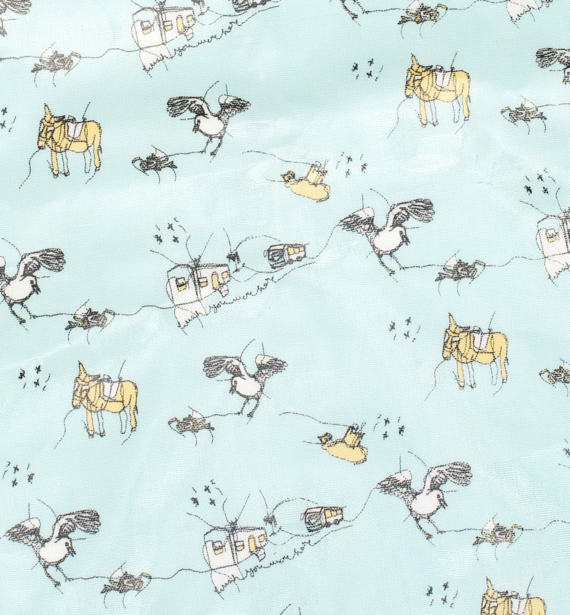 Wish You Were Here oil cloth fabric