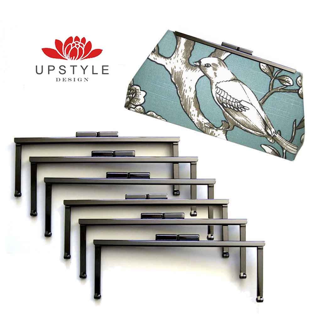SIX MALIBU Style Clutch Purse Frames - Black Nickel Finish - Includes FREE Step-by-Step Tutorial - As Seen on the Martha Stewart Show