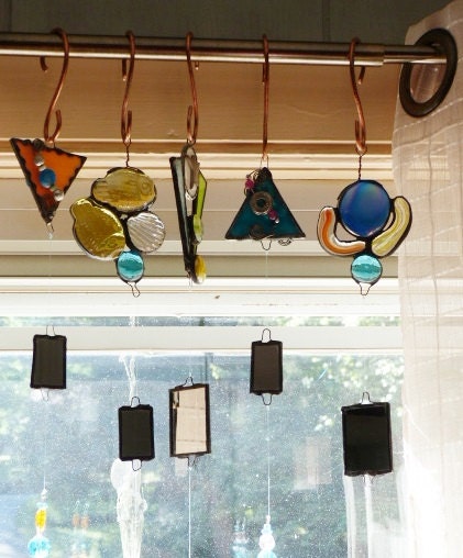 Abstract Stained Glass Garden Art Suncatcher for the Birds