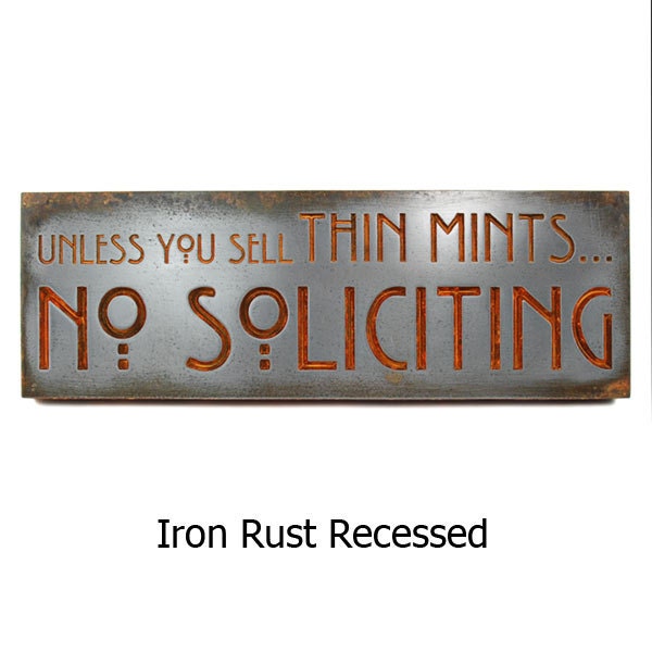 Thin Mints No Soliciting Sign, Thin Mint Cookies, Girl Scouts, No Solicitors, made in USA