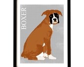 Boxer Dog - Fine art print , dog art , prints, illustrations, boxer dog,brown color