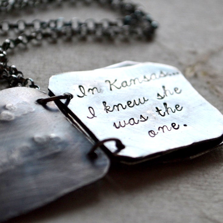 Personalized Book Necklace Sterling Silver - A little love story
