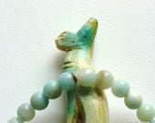 Amazonite Stacking Bracelet in Natural Semiprecious Stones Pastel Robins Egg Blue