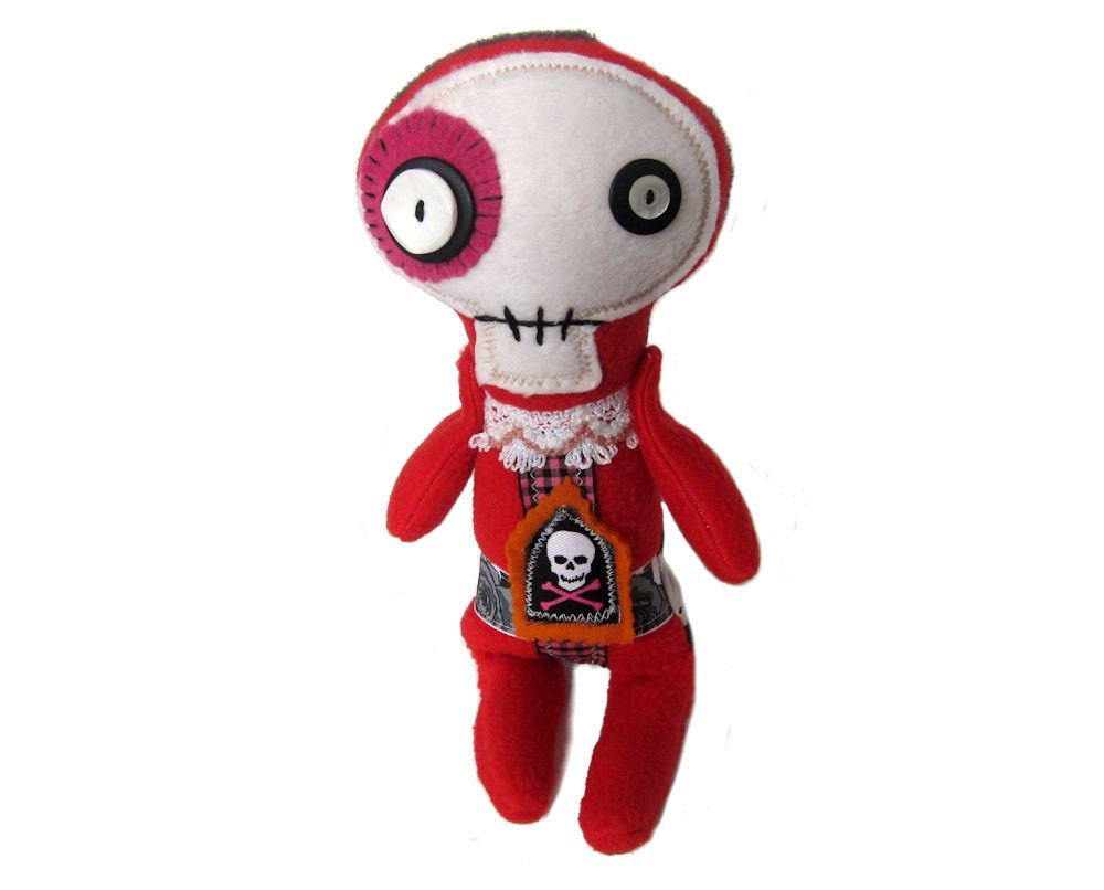 Helga - a spooky sweet pirate skelly rag doll