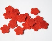 Flower Die Cuts  100% Wool Felt Tiny Blossoms Set of 15  Appliques Sewing Crafting Scrapbooking Confetti Party Supply Wedding Shower DIY