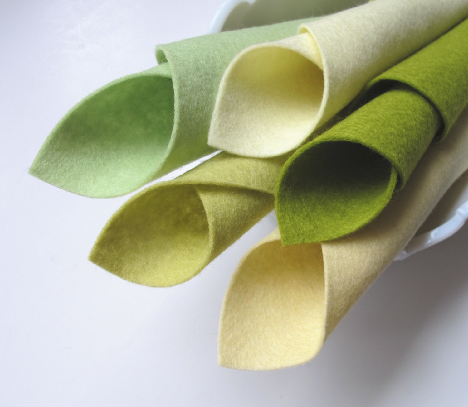 100% Wool Felt - Glow Worm Color Story - Merino Wool Felt Squares - 8 x 12 Sheets