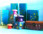 Kids Wooden Toy, Deluxe Sea Blocks Playset - Mermaid Tales / Waldorf Toys