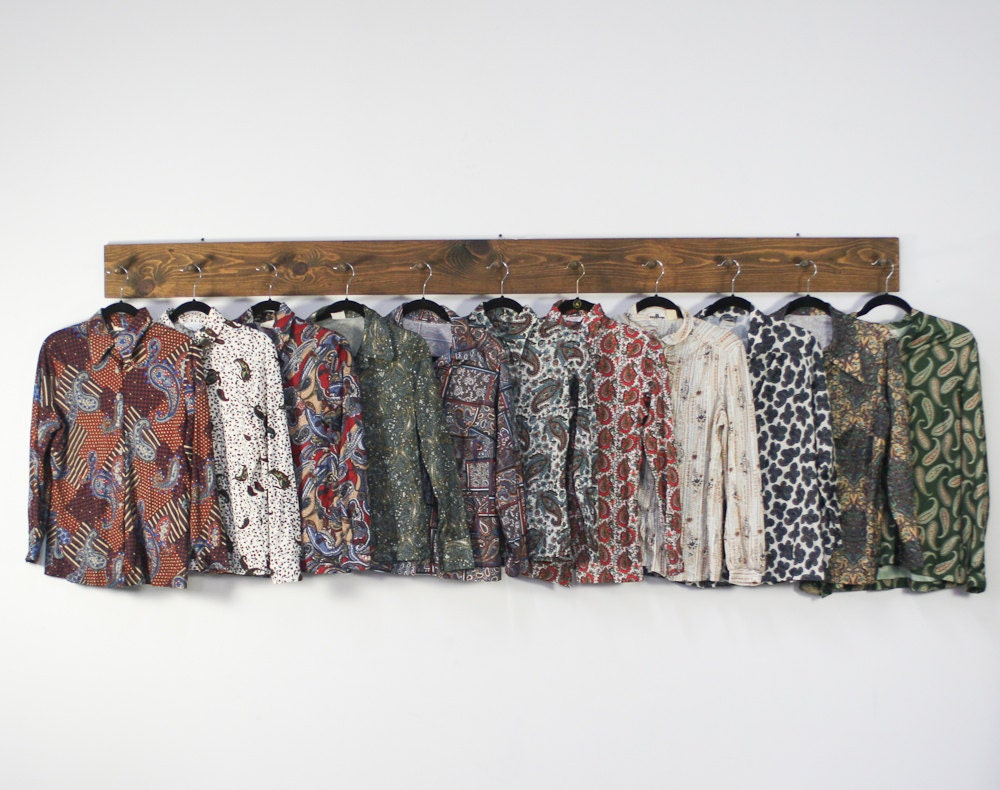 vintage lot of paisley print button down collar shirts / 11 pieces
