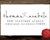 Custom calligraphy personalized  address wood handle mounted rubber stamp - style 9013R