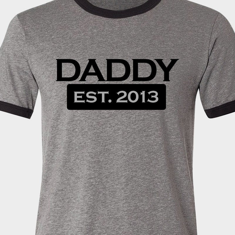 Personalized daddy est. 2013 (or any year) ringer style Tshirt