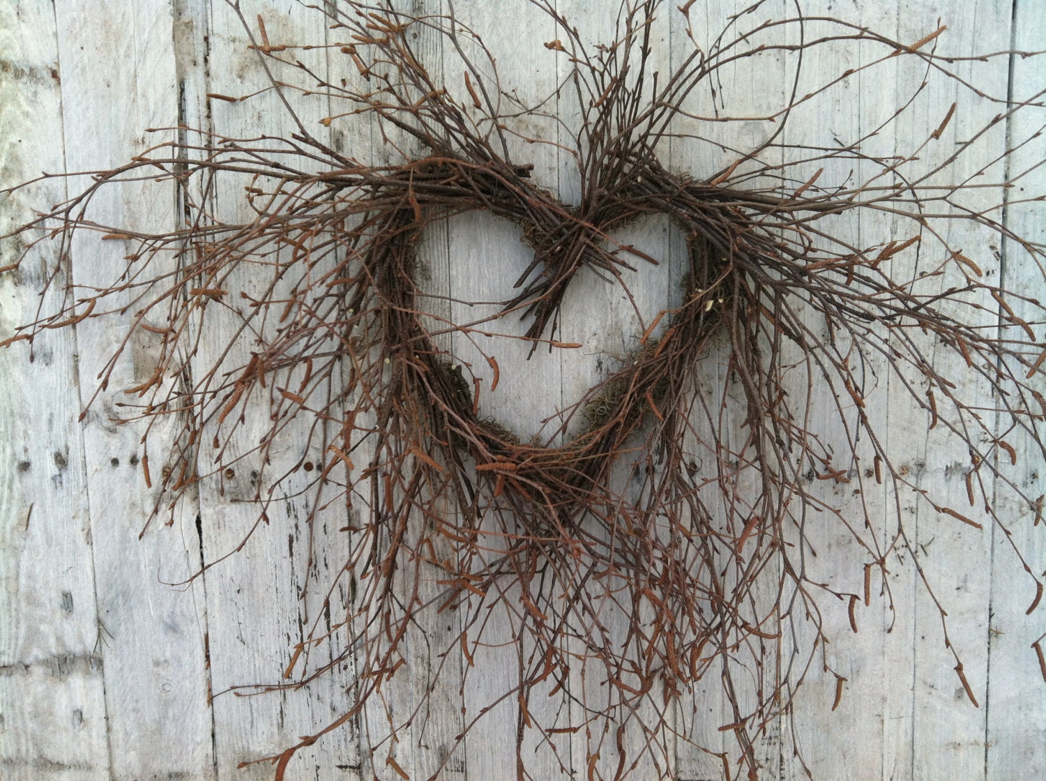Valentine Heart Wreath - Natural Birch Branch Wreath - marigoldsdesigns