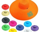 Monogrammed Floppy Hat - Wide Brim Sun Hat