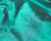 Sultry Aqua Green Blue Teal Iridescent Dupioni Silk Fabric 21 x 13