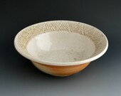 Carved Rim Wood Fired Serving Bowl