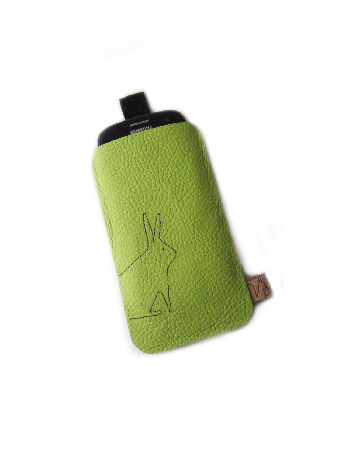 Samsung Galaxy SIII sleeve lime leather rabbit case