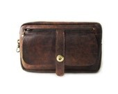 leather hip bag brown leather clutch