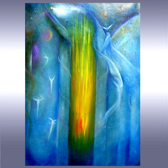 Large original fine art stretched giclee abstract contemporary art  painting  leearte - Carol Lee Art Studio