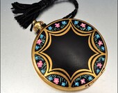 Art Deco Volupte Compact Enamel Hand Painted Flower Watch Vintage 1930s Accessories