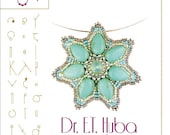 Pendant tutorial / pattern Dr. E.T. Huba with turquoise drops..PDF instruction for personal use only