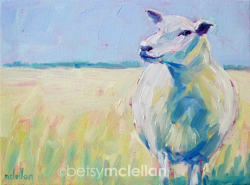 Sheep - Original Painting - 8x6