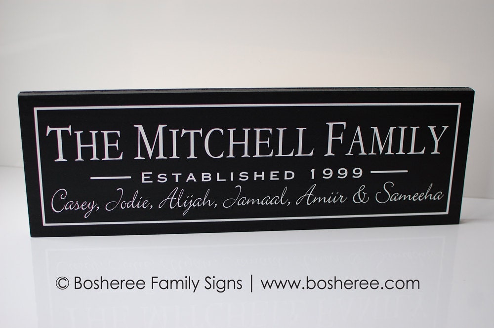 Personalized Family Name Sign Custom Wood Plaque with Established Date - Perfect Mothers Day or Wedding Gift Idea - ETS-86