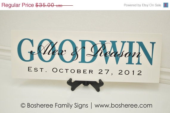 ON SALE Personalized Family Name Sign Plaque Established Family Sign  - Perfect Gift Idea - ETS-02