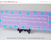 ON SALE Dr Seuss Painted Wood Sign with quote - Perfect Baby Shower Gift Idea - Personalized Wood Plaque