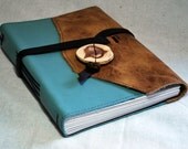 Large Aqua Leather Journal or Sketchbook