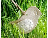 little birdie ornament - dove white (1)