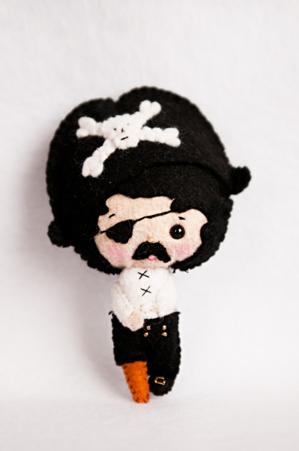 Dottie Doo Littles Classic fairy tale Pirate, Captain Hook,  4 inch dolls, felt, art, dollhouse, miniature,  toy, interactive play