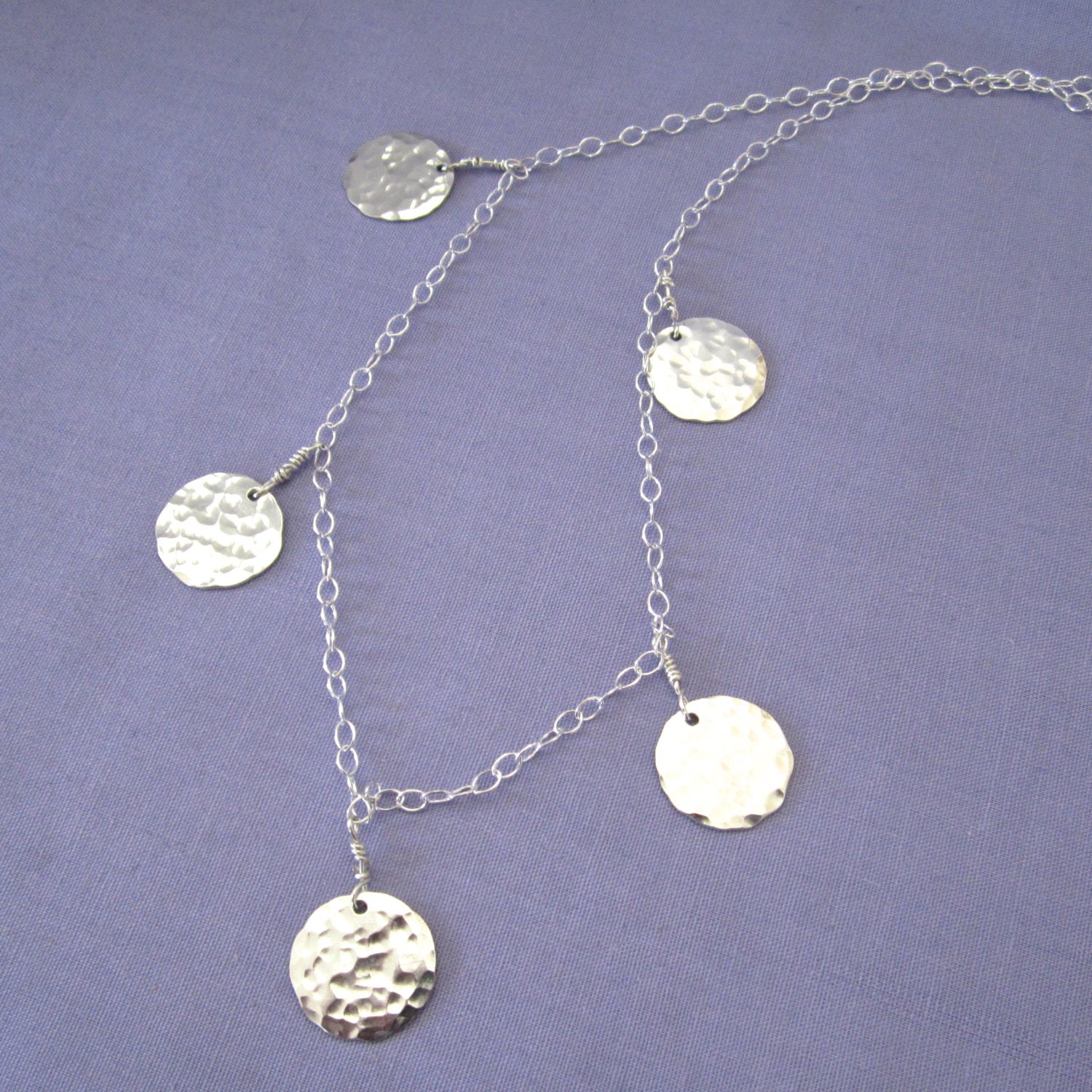 Hammered Silver Satellite Necklace - Newsroom inspired
