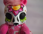 SALE Hand Painted Day of the Dead Pink My Little Pony Decorative Children's Toy