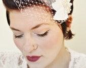 Bridal Veil - One of a Kind- Wedding Hair Accessory - Vintage - Bridal Accessory - Veil - Vintage Dot Bliss Headpiece