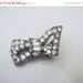 Summer Sale Vintage LJM Pot Metal Rhinestone Bow Brooch